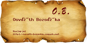 Osváth Bozsóka névjegykártya